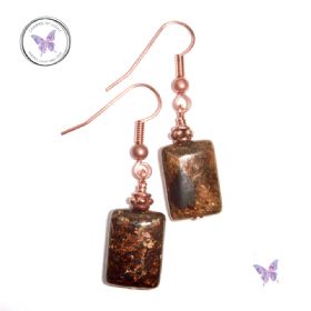 Bronzite & Copper Earrings